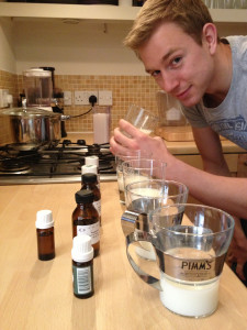 peppermint oil tasting 225x300 Interview With Charlie Thuillier, Cofounder of Oppo Ice Cream