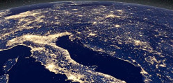 Cloud free night-time view of Earth seen from space