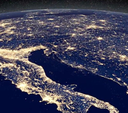 Cloud free night-time view of Earth seen from space